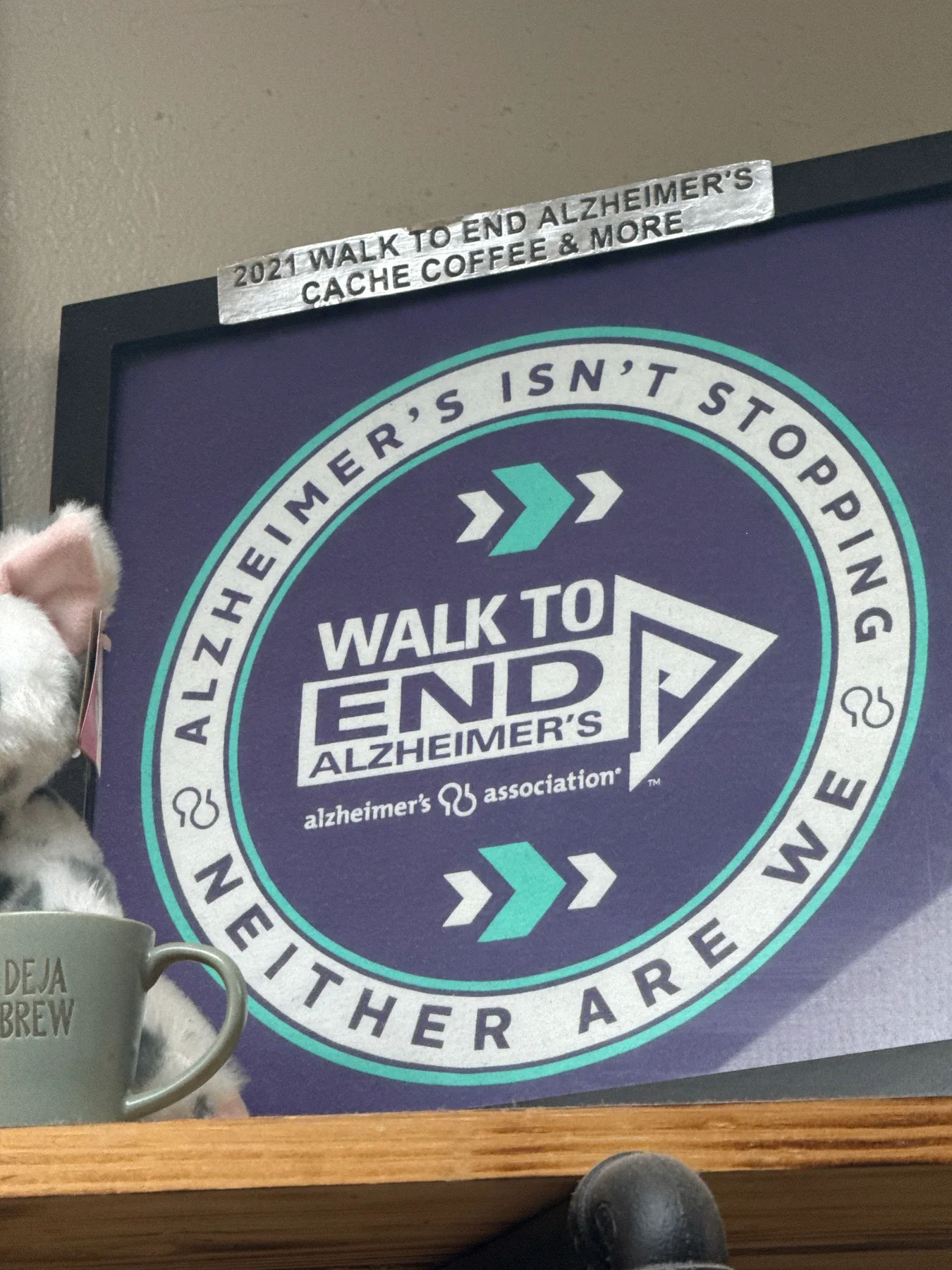 2021 Walk to End Alzheimer's recognition for Cache Coffee and More